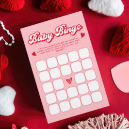 Rode en Roze Valentijn Baby shower Baby Bingo Game