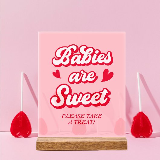 Rode en Roze Valentijn Baby shower Favoriet Acryl Bord
