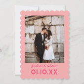 Rode en Roze Valentijn Bruiloft Kaart (Achterkant)