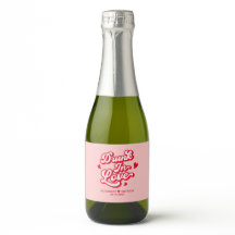 Rode en Roze Valentijns Bruiloft Champagne Favor