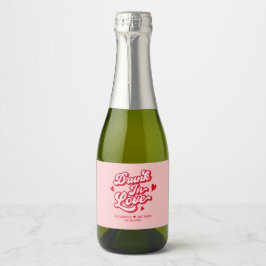 Rode en Roze Valentijns Bruiloft Champagne Favor Sparkling Wijnetiket