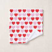 Rode en roze Valentijnsdag harten Bad Handdoek (Wasdoekje)