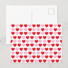 Rode en roze Valentijnsdag harten Briefkaart