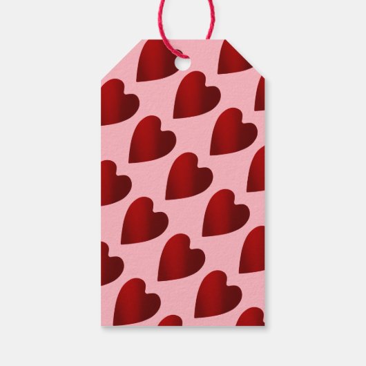 Rode en roze Valentijnsdag harten Cadeaulabel (Achterkant)