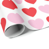 Rode en roze Valentijnsdag harten Cadeaupapier (Rol Hoek)