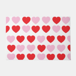 Rode en roze Valentijnsdag harten Deurmat