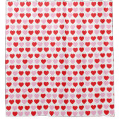 Rode en roze Valentijnsdag harten Douchegordijn (Voorkant)