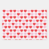Rode en roze Valentijnsdag harten Inpakpapier Vel (Voorkant 3)