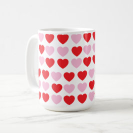 Rode en roze Valentijnsdag harten Koffiemok