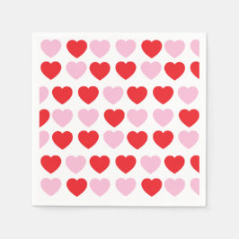 Rode en roze Valentijnsdag harten Servet