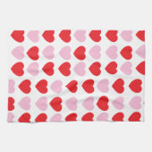 Rode en roze Valentijnsdag harten Theedoek (Horizontaal)