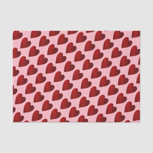 Rode en roze Valentijnsdag harten Tissuepapier (Voorkant)