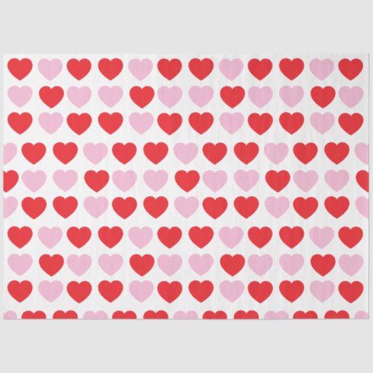 Rode en roze Valentijnsdag harten Tissuepapier (Voorkant)