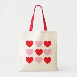 Rode en roze Valentijnsdag harten Tote Bag