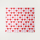 Rode en Roze Valentijnsdag Harten Wandkleed (Voorkant (horizontaal))