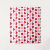 Rode en Roze Valentijnsdag Harten Wandkleed (Voorkant)