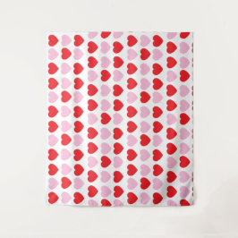 Rode en Roze Valentijnsdag Harten Wandkleed