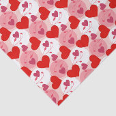 Rode en roze Valentijnsdag Patroonpatroon Romance Tissuepapier (Detail)