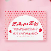 Rode en Roze Valentijnse Baby shower Boek Aanvraag Informatiekaartje