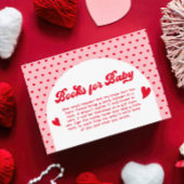 Rode en Roze Valentijnse Baby shower Boek Aanvraag Informatiekaartje