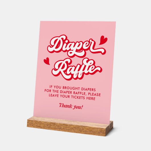 Rode en Roze Valentijnse Baby showers Luierkrabbel Acryl Bord (Hoek)