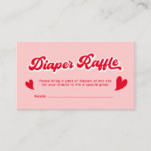 Rode en Roze Valentijnse Baby showers Luierkrabbel Informatiekaartje (Voorkant)
