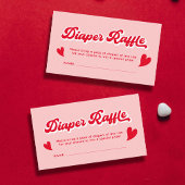 Rode en Roze Valentijnse Baby showers Luierkrabbel Informatiekaartje