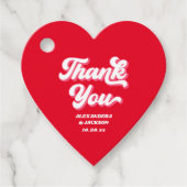 Rode en Roze Valentijnse bruiloft Bedankt Bedankjes Labels (Voorkant)
