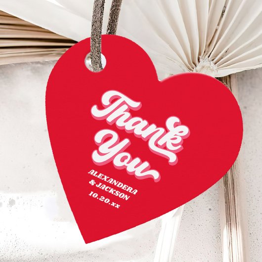 Rode en Roze Valentijnse bruiloft Bedankt Bedankjes Labels