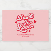 Rode en Roze Valentijnse bruiloft Champagne Favori Sparkling Wijnetiket (Enkel label)