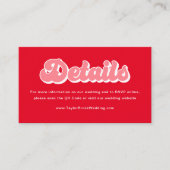 Rode en Roze Valentijnse bruiloft Website Details Informatiekaartje (Voorkant)