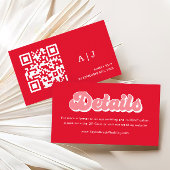 Rode en Roze Valentijnse bruiloft Website Details Informatiekaartje