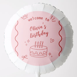 Rode en roze verjaardag ballon