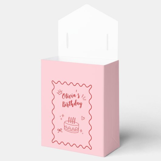 Rode en roze verjaardag bedankdoosjes (Geopend)