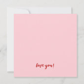 Rode en roze verjaardag bedankkaart (Achterkant)