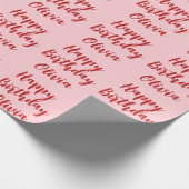 Rode en roze verjaardag cadeaupapier (Hoek)