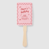 Rode en roze verjaardag handwaaier (Voorkant)