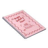 Rode en roze verjaardag notitieboek (Rechterzijde)