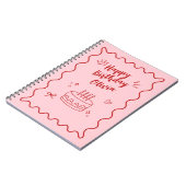 Rode en roze verjaardag notitieboek (Linkerzijde)