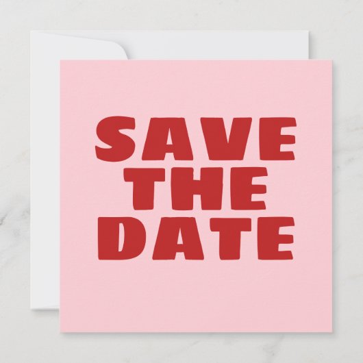 Rode en roze verjaardag save the date (Achterkant)