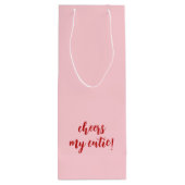 Rode en roze verjaardag wijn cadeautas (Achterkant)
