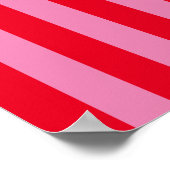 Rode en Roze Verticale Strepen Poster (Hoek)
