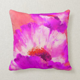Rode en roze Waterverf bloemen Kussen