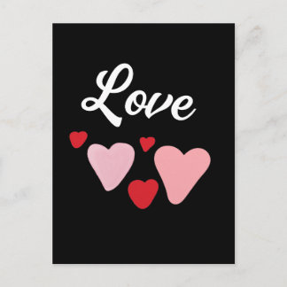 Rode en Roze Waterverf Harten Liefde Valentijn Feestdagenkaart