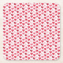 Rode en Roze Waterverf Harten Valentijn