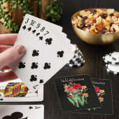 Rode en Roze Wilde Bloemen Tekst Pokerkaarten (Insitu)