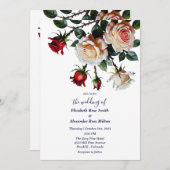  Rode en roze witte rozen bloemenbruiloft Kaart (Voorkant / Achterkant)