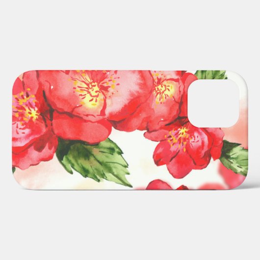 Rode en roze zachte Waterverf Rozen Case-Mate iPhone Case (Achterkant (horizontaal))