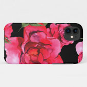 Rode en roze zachte Waterverven op zwart Hoesje-M Case-Mate iPhone Case (Achterkant (horizontaal))