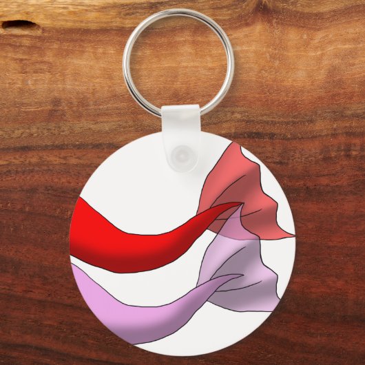 Rode en roze zeemeernagels sleutelhanger (Voorkant)